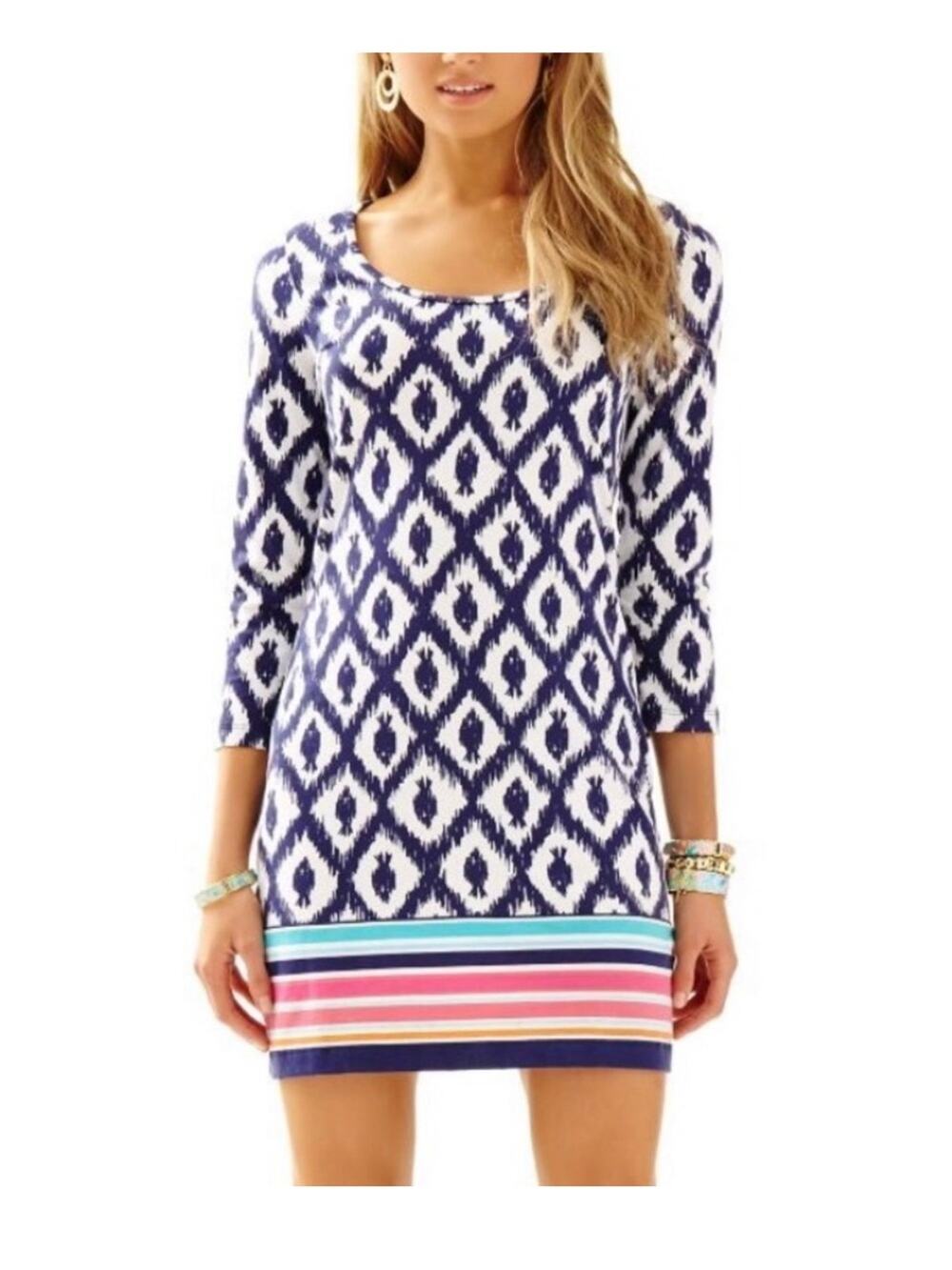 Lilly Pulitzer | Beacon Mini Dress Little Fish Chase Bomber Blue Pima Cotton S